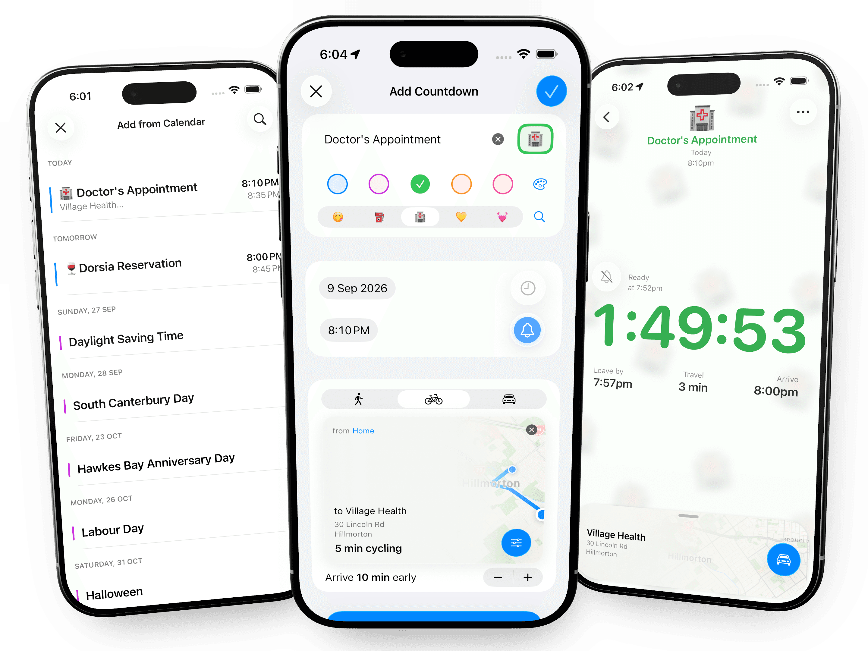 Selecting a calendar event to create a Timely countdown
